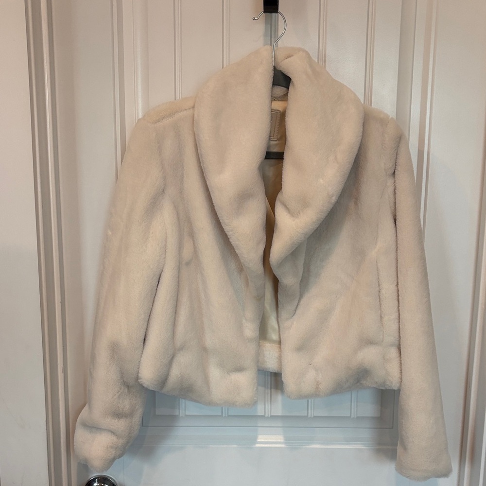 Blank NYC Cream Faux Fur Teddy Jacket
